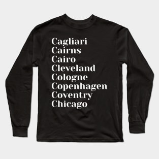 Cool Cities starting with the letter, C, Mug, Mask Long Sleeve T-Shirt